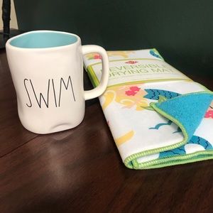 Please read! Rae Dunn Swim mug & mermaid dry mat